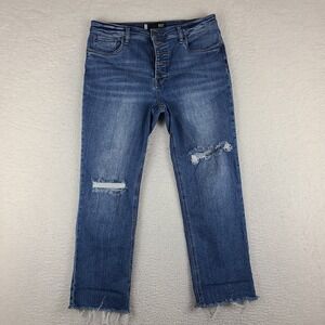 Kut From The Kloth Jeans Womens 12 Blue Straight Button Fly Medium Wash Denim